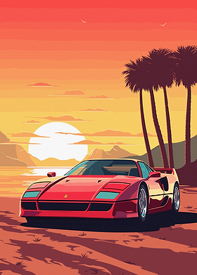 Classic Red Ferrari F40
