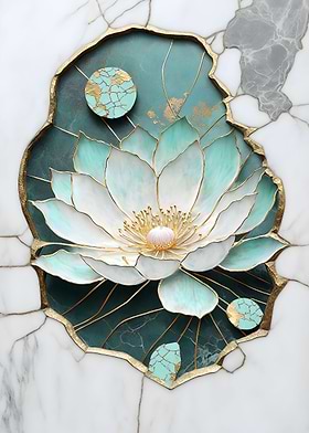 Abstract Lotus Kintsugi