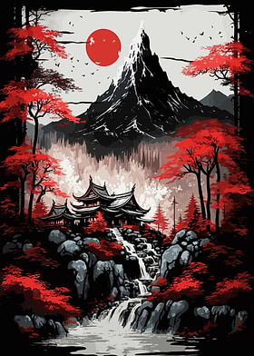 Hidden Monastery Sumi Art