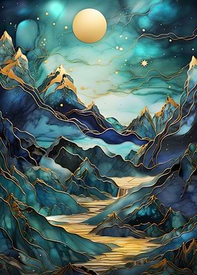 Abstract Aurora Borealis