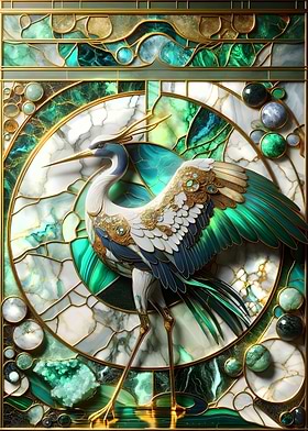Abstract Japanese Crane