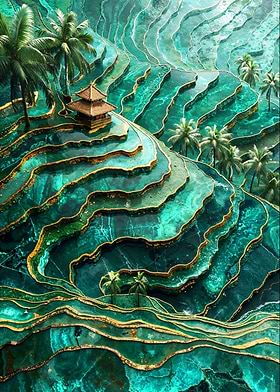 Rice Terrace Kintsugi Art