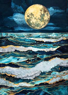 Stormy Sapphire Seascape