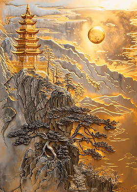 Mountain Temple Majesty
