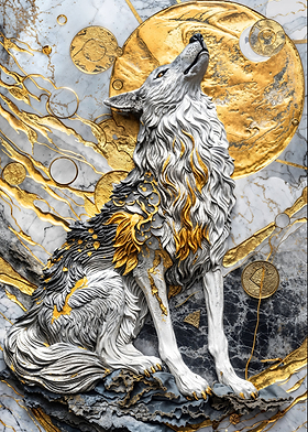 Golden Moonlight Wolf