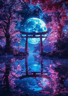 Enchanted Moonlit Torii