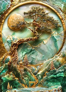 Inari's Sacred Grove Kintsugi Art