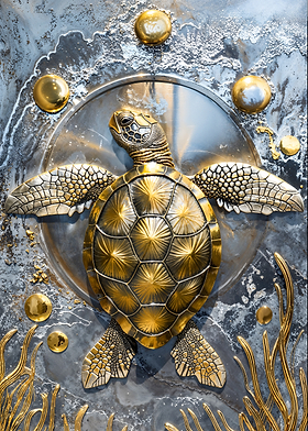 Golden Sea Turtle Majesty