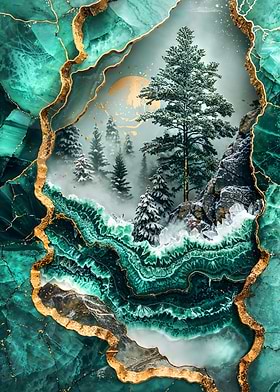 Serene Snowscape Kintsugi
