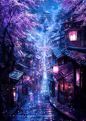 Moonlit Sakura Passage