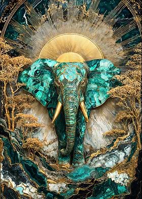 Emerald Dawn Majesty Kintsugi Art