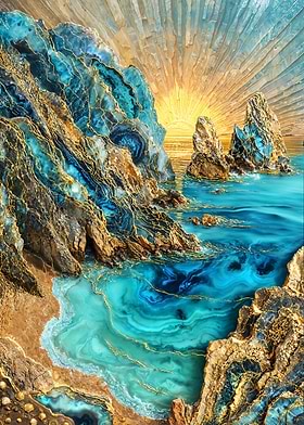 Sunset Cliffs Kintsugi Art