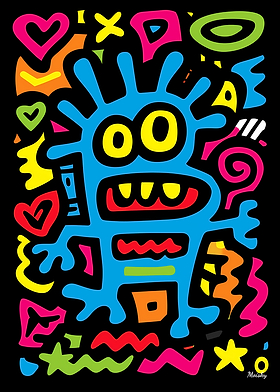 Funky Neon Alien Pop Art Vibes-preview-2