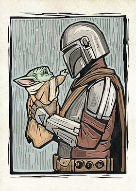 The Mandalorian Grogu Lino-Cut-preview-0