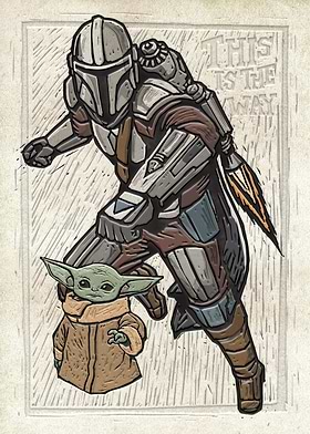 The Mandalorian Grogu Lino-Cut