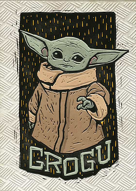 The Mandalorian Grogu Lino-Cut