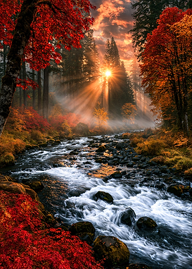 Golden Autumn River