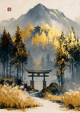 Pagoda Above the Golden Ginkgo