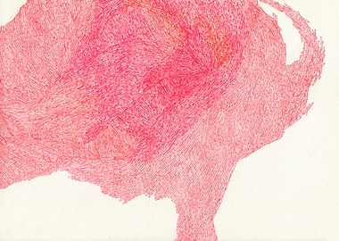 'Storm' Red ball-point pen. 2012.