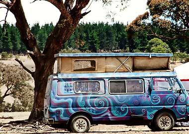 some of the cool abode / vans driven by attendees of ps ...