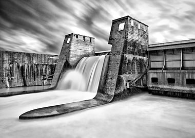 The Isar reservoir dam north of Bad Tölz, Bavaria, Germ ...