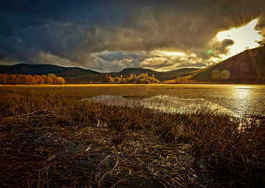 The light and the shadow cover the landscape. The patag ...