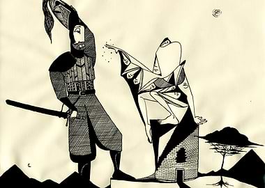 The illusionist. freehanded ink.