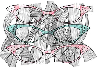 This illustration was meant to be a textile print using ...