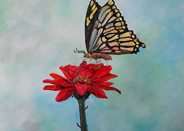 another bright, colorful original oil painting on a dis ...