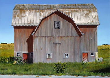 Acrylic painting of a classic American barn on Highway ...