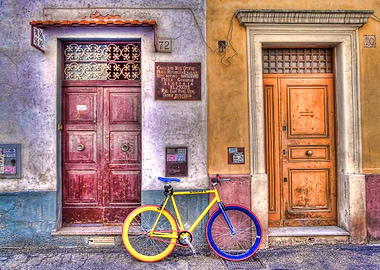 Cycling around on my yellow bike I fell on this strange ...