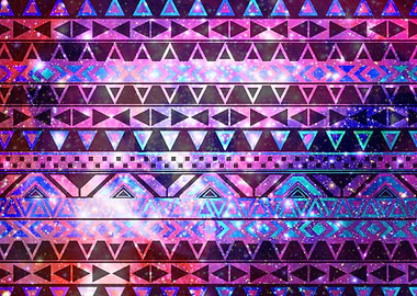 Girly Andes Aztec Pattern Pink Teal Nebula Galaxy a gi ...