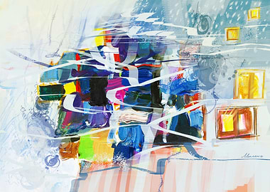 My winter mood - digital abstract painting mixed with o ...