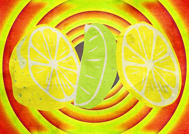 Lemon Lime Pop Art! Canvas Texture added to enhance the ...