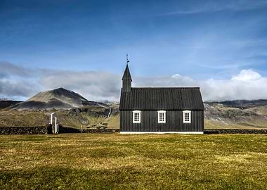 Buðir Church in the Landscape, Snæfellsnes Peninsula, I ...