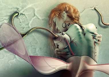 Angel. Fotoilustración de criatura biónica, Ginoide (Cy ...