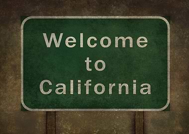 Welcome to California distressed highway road side sign ...