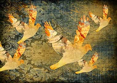 Love flight of birds