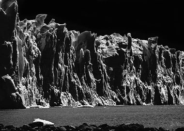 This is bw view of Perito Moreno Glacier