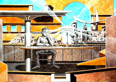 'The Studio' - Original 11' x 14' By David Vedoe