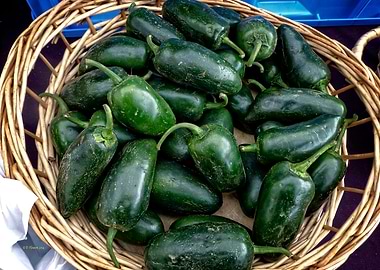 Jalapeños in a. Basket