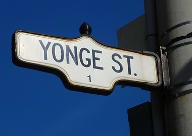 Toronto's Iconic Yonge Street sign