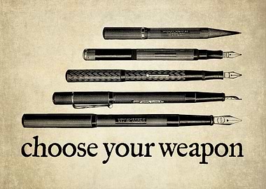 Choose your weapon. The pen is mightier than the sword. ...