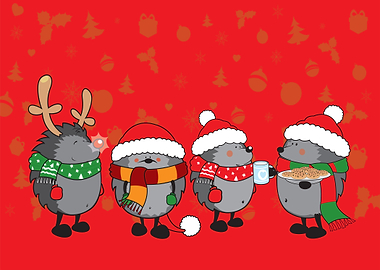 Christmas hedgehogs