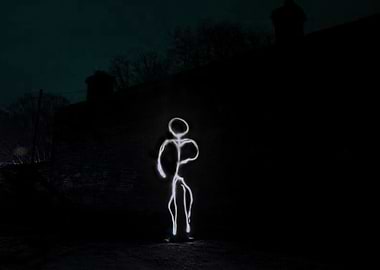 Light drawing using a torch to draw around myself.