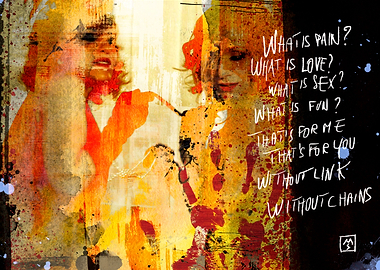 Whats pain? 70x50 digital painting and poetry with gold ...