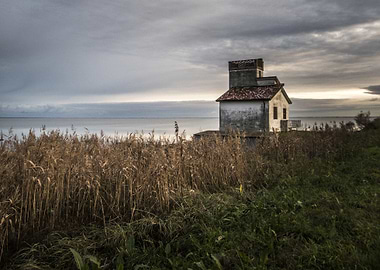 the Delta of the Po river, in a autumn evening.