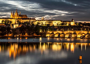 Prague Castle at dusk