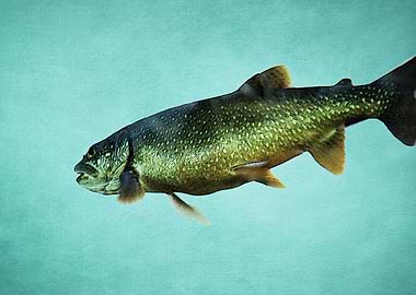 Trout on Aqua Blue