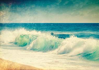 again and again - close up uf a wave crashing on the be ...